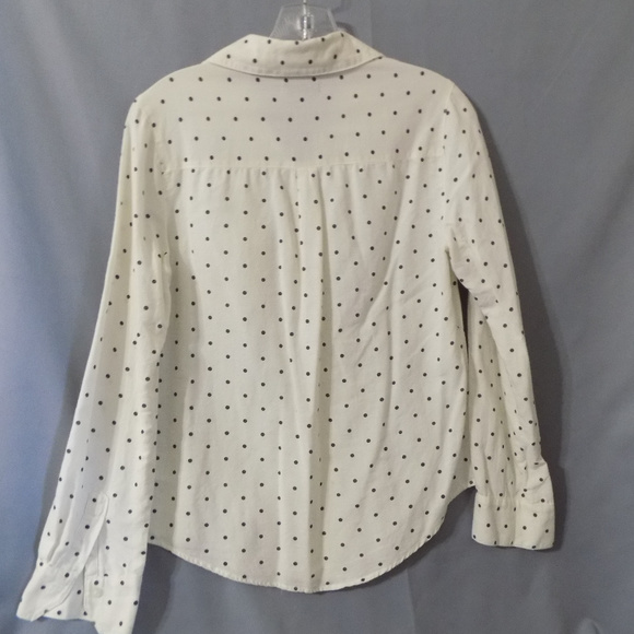 black and white polka dot button down shirt - Picture 3 of 3